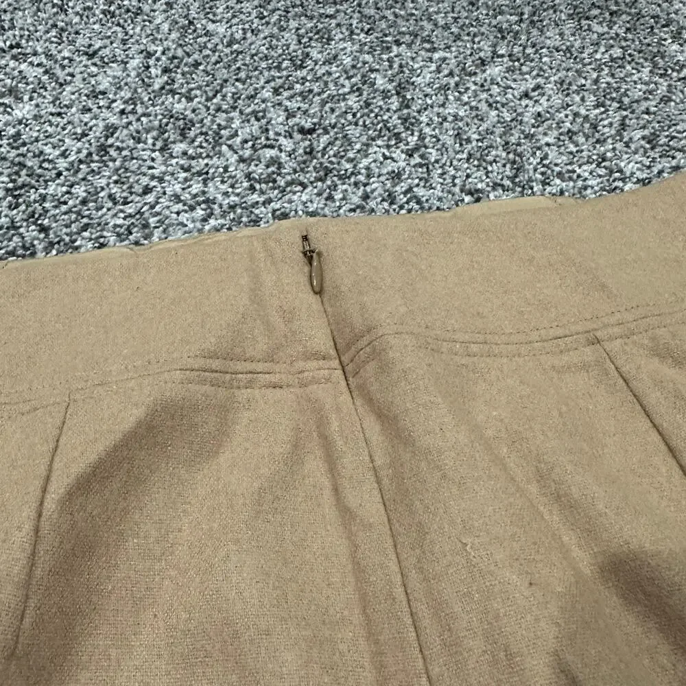 New without tags, LOFT Wool Mini Tan Zip Skirt, Size 4 - Picture 10 of 10
